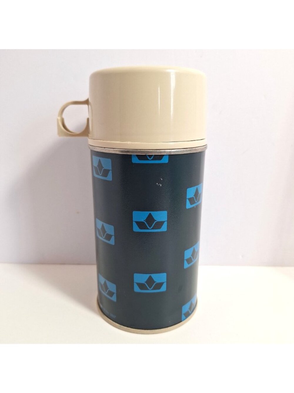 King Seeley Thermos Blue Crown Pattern 6.5 Inch Vintage - Picture 2 of 8